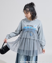 NBAチュールフリルロングスリーブTシャツ
