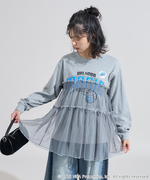 NBAチュールフリルロングスリーブTシャツ