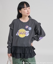 NBA 布帛ドッキング チュニック長袖Tシャツ