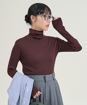 ウォッシャブル タートルネックニット