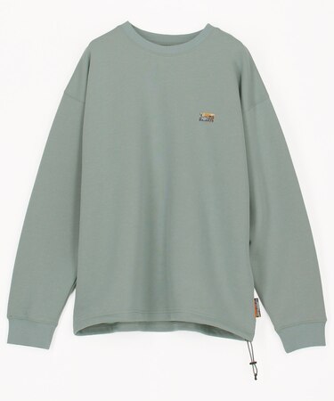 ビッグシルエット スピンドル ダンボール ワンポイントロゴ クルーネックスウェット