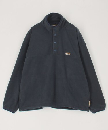 ビッグシルエット ワンポイントロゴ フリース スナップボタン スピンドル プルオーバー