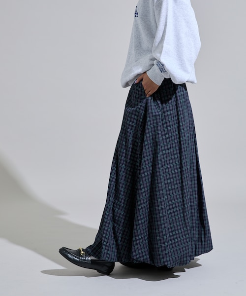 プリーツプリーズ バルーンスカート スカイブルー AZUL BY MOUSSY | ボリュームバルーンスカート (スカート(ロング