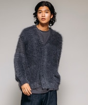 メランジ フェザー Vネック カーディガン