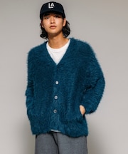 メランジ フェザー Vネック カーディガン