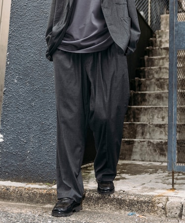 別注 SMU PT-38 SETUP 2TUCK TR WIDE PANTS 【セットアップ対応】