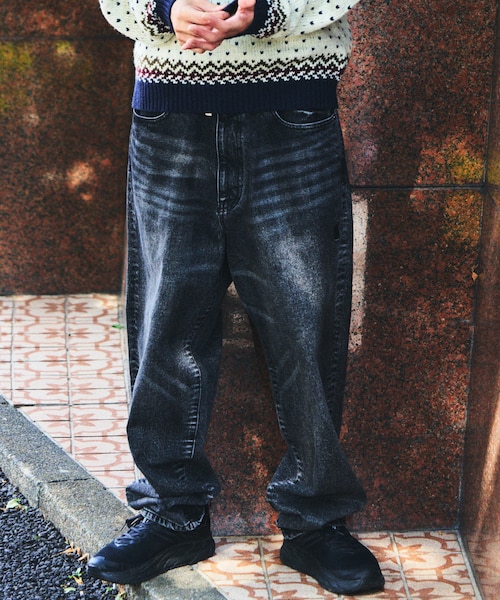 ヴィンテージ加工 バギーシルエット デニムパンツ｜フリークスストアの