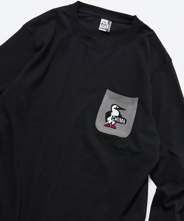 CHUMS×FREAK'S STORE 別注 ブービーバード ニットポケット クルーネック ロングスリーブ Tシャツ 【限定展開】