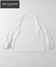 High-Twist Smooth ソリッド ロングスリーブTシャツ 無地