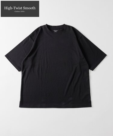 High-Twist Smooth ソリッド ショートスリーブTシャツ 無地