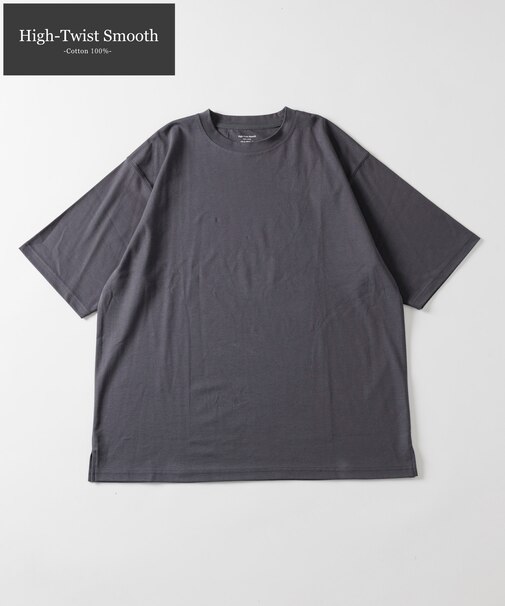 High-Twist Smooth ソリッド ショートスリーブTシャツ 無地