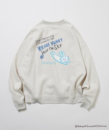 Thunder Bunny / サンダーバニー / 別注 ビッグシルエット バックプリント クルーネックスウェット / SKY 【限定展開】