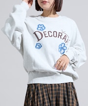 デニムフラワーモチーフ ロゴスウェット