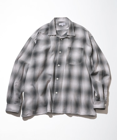 Magazine Pocket  Open Collar Shirt(Ombre)