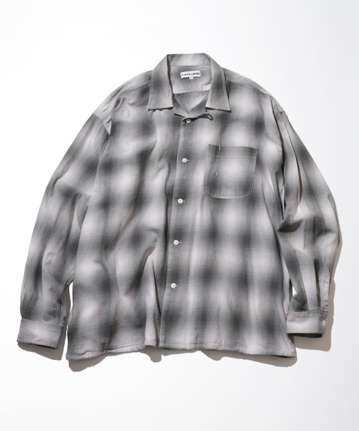Magazine Pocket  Open Collar Shirt(Ombre)