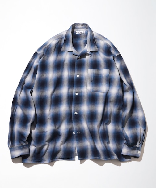 Magazine Pocket  Open Collar Shirt(Ombre)