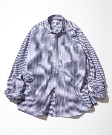 Magazine Pocket  Broad Shirt(Gingham)