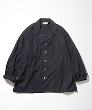Magazine Pocket Broadcloth Open Collar Shirt