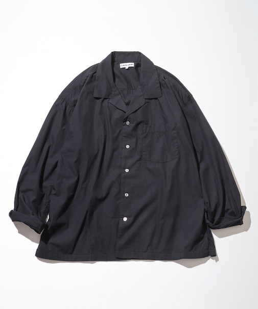 Magazine Pocket Broadcloth Open Collar Shirt