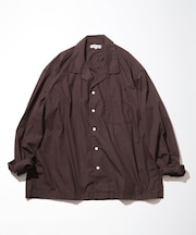 Magazine Pocket Broadcloth Open Collar Shirt