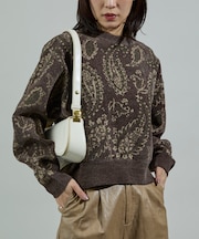 ペイズリー ショートニットプルオーバー