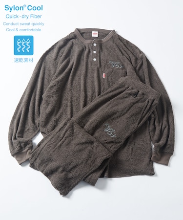 別注 L/S KANNAIGI by Healthknit ブークレ モコモコ セットアップ