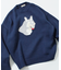 リラックスフィット ドッグモチーフ ローゲージ ジャガード クルーネックニット / ハスキー 【限定展開】