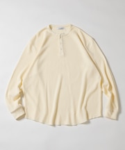 リラックスフィット ピグメント ワッフル ロングスリーブTシャツ