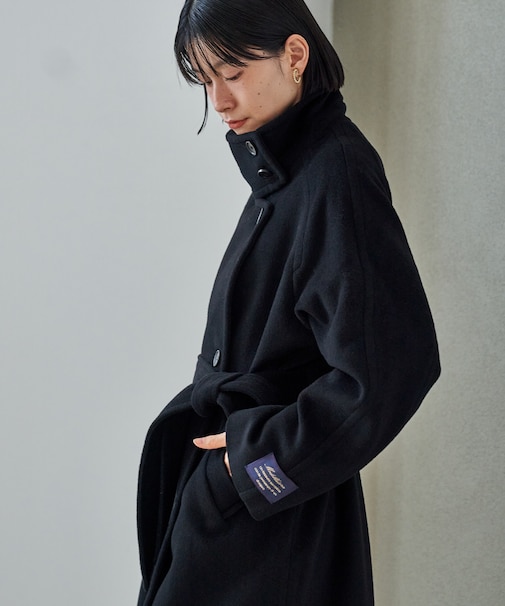 ＜低身長サイズあり＞2WAY ウール ハイネック ロングコート