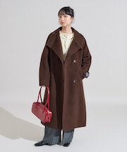 ＜低身長サイズあり＞2WAY ウール ハイネック ロングコート