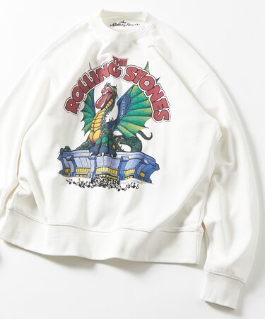 【EXCLUSIVE】 The Rolling Stones SWT フロントプリント クルーネック スウェット