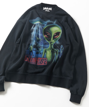 【EXCLUSIVE】BLINK182 print エイリアングラフィックプリント スウェット