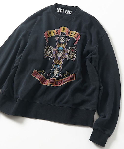 【EXCLUSIVE】GUNS N ROSES ガンズ アンド ローゼス フロントプリント スウェット