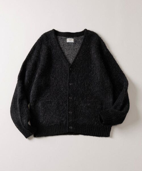 ニット　カーディガン　リラックス　ブラック 別注 リラックスフィット モヘアニットカーディガン｜フリークスストア