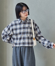 オンブレ チェックシャツ