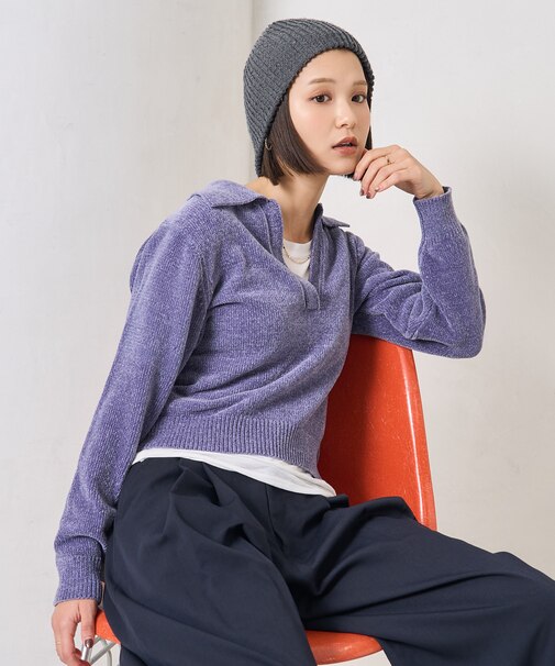 モール スキッパーポロニット