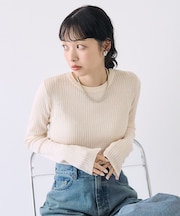 ウォッシャブル クルーネックニット