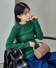 ウォッシャブル クルーネックニット