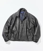 フェード加工 レザレッド ショート丈 ジップブルゾン