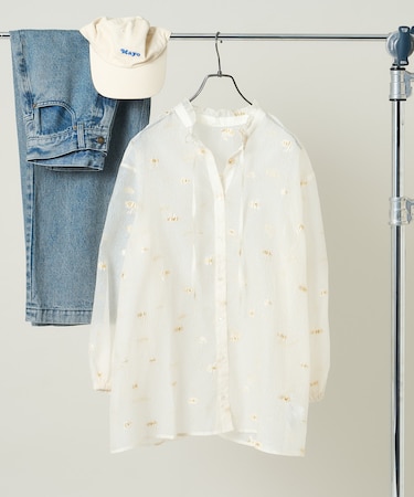 2WAY シアージャガードチュニックブラウス