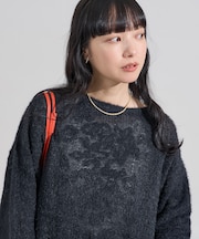シアー フラワージャガード ニット