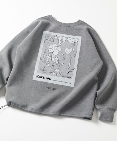 Kurt Wu × FREAK'S STORE バックプリント クルーネック スウェット