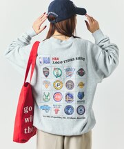NBA 別注 チームロゴシート バックプリント クルーネックスウェット