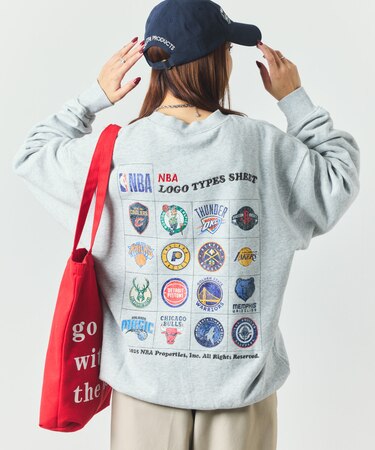 NBA 別注 チームロゴシート バックプリント クルーネックスウェット