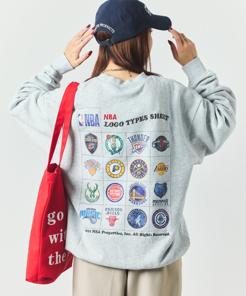 NBA 別注 チームロゴシート バックプリント クルーネックスウェット