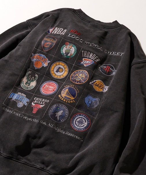 NBA 別注 チームロゴシート バックプリント クルーネックスウェット
