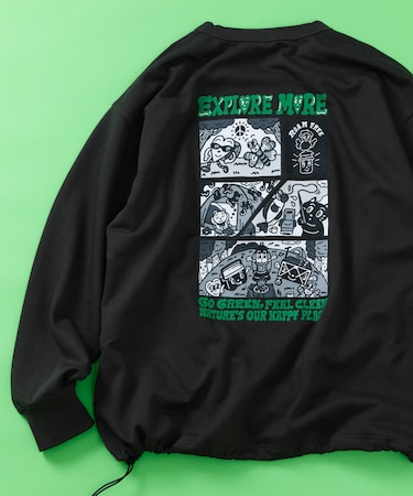 Coleman×Chocomoo×FREAK'S STORE 別注 4コマ ドローコード クルーネック スウェット