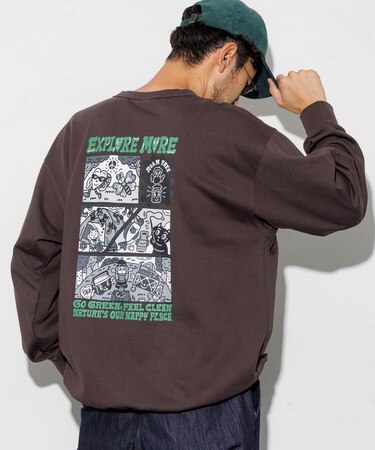 Coleman×Chocomoo×FREAK'S STORE 別注 4コマ ドローコード クルーネック スウェット