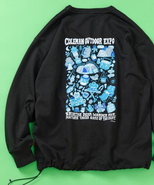 Coleman×Chocomoo×FREAK'S STORE 別注 outdoor expo ドローコード クルーネック スウェット