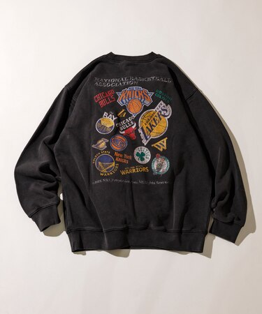 NBA 別注ランダムチーム バックロゴプリント クルーネックスウェット